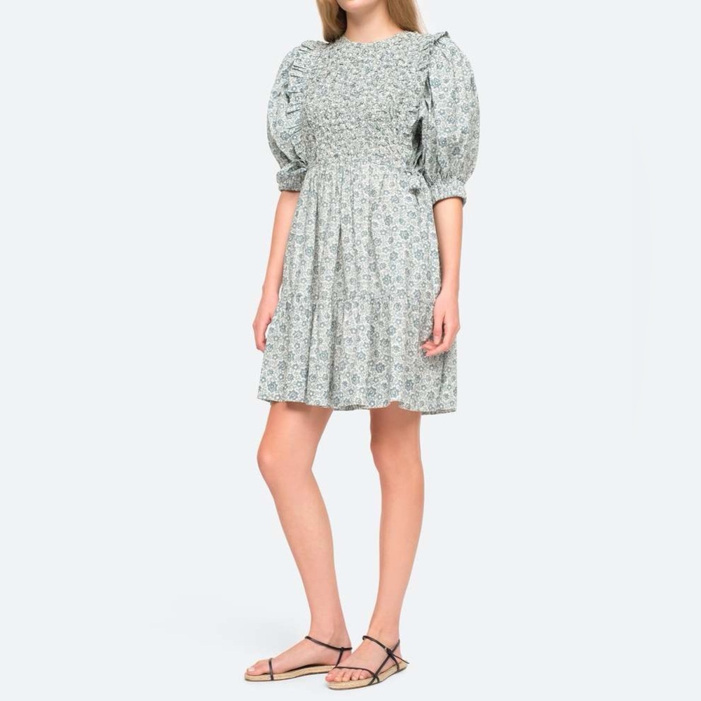 Sea NY Women’s Ida Puff Slv Dress, Apple color, sample size S/4